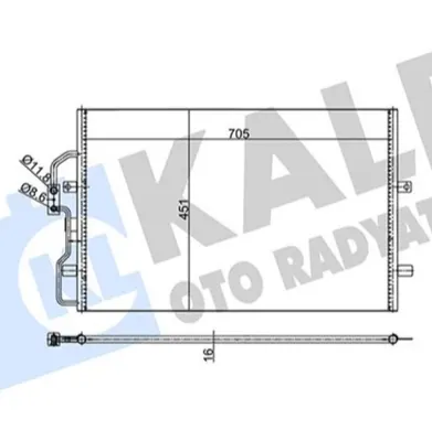 Klima Radyatörü Scudo 1996 => 725X451X16 Al/Al Kurutucu İle