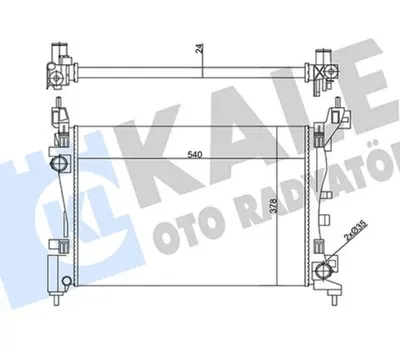 SU RADYATÖR GRANDE PUNTO PUNTO FIORINO QUBO 1.2 1.4 1.4 16V 05> (MT) (AC/NAC) [24MM]