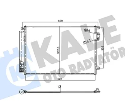KLİMA RADYATÖRÜ FIAT 500 500C 0.9 13=> KURUTUCU İL E BRAZING AL/AL 528×362,8X12 AL/BRZ