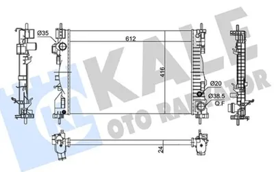 MOTOR SU RADYATORU ALFA ROMEO GIULIETTA (940) 1.4 TB 10> AC (MT) (MEKANIK) (612X416X24)