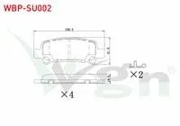 FREN BALATA ARKA SUBARU FORESTER (SG) 2.0i 14.50mm 2002-2007