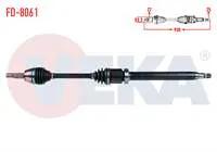 KOMPLE AKS SAG ON FORD FIESTA V 1.6i 16v A-T UZUNLUK 930mm 2001-2008
