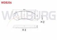 FREN BALATA ON IKAZLI MITSUBISHI  (V7W,V6W) 3.2 DI-D 2000-2007 / PAJERO III 2.5 TDI 2000-2007 / PAJERO III 3.5 GDI 2000-2007 / MAZDA E 2200 (SR2) 2.2 D 1984-2004