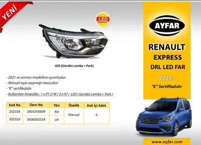 RENAULT EXPRESS 2021> FAR SAĞ DRL GÜNDÜZ LEDLİ