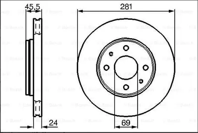 ÖN FREN AYNASI ADET CARISMA 95/6.06 VOLVO S40 1.6 1.8 1.9 2.0 T 95/04 V40 95-04 281x24x4DL
