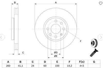FREN DISKI ON (5D 260 MM) OPEL CORSA C TIGRA MERIVA  00-09