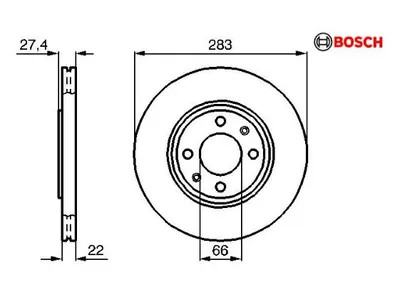 ON FREN DISK AYNASI XANTIA 93> XSARA 98> ZX 96 97 P306 GTI / XU10J4RS S16 97> P405 YM 2.0 16 TURBO HAVA SOGUTMALI OLCU: (CAP: 283MM. KALINLI: 22MM