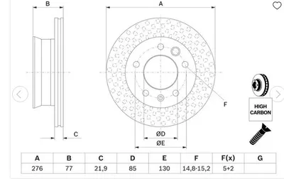 FREN DİSKİ ÖN LT28-35 96>06 LT28-46 96>06 / SPRINTER 95>06 HAVALI 276mm