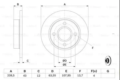 FREN DİSKİÖN FIESTA IV 95> KA 96> TOURNEO COURIER  96> / MAZDA 121 96> DÜZ 239mm DF2752