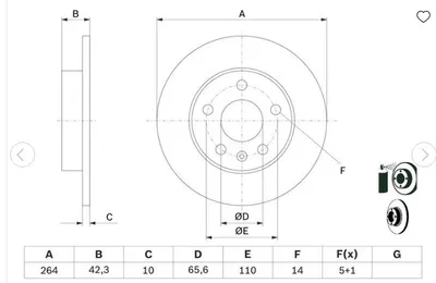 FREN DİSKİ ARKA ASTRA G 98> ASTRA H 04> CORSA C 00> COMBO 00> ZAFIRA A 99> ZAFIRA B 05> MERIVA A 03> MERIVA B 10> DÜZ 264mm