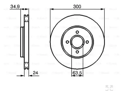 FREN DİSKİ. ÖN. 300 /24-22.2 MM . HAVA KANALLI