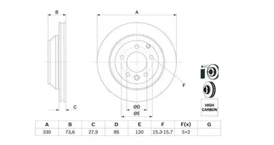 FREN DISKI ARKA 329.70mm PORSCHE CAYENNE 3.2 03>07 TOUAREG 03-10 Q7 06-12 ALEMINYUM DOKUM