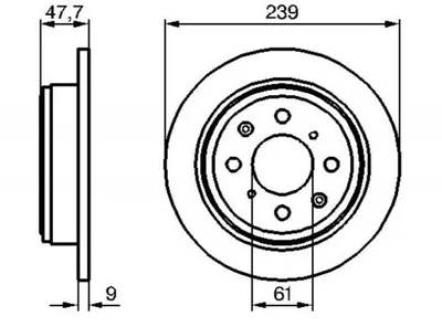 FREN DISK ARKA FREN DISK HONDA CIVIC V 96-2006 CITY 05-08 JAZZ  02-08 239mm 42510-SR3-A10