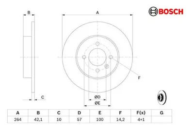 FREN DISKI ARKA (4D 264 MM) OPEL MERIVA COMBO ASTRA H 05-