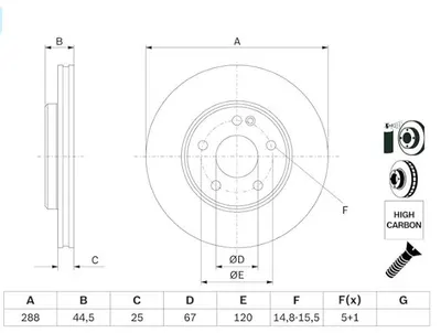 FREN DISKI ON HAVALI 288mm W169 04>12 W245 05>11   ####