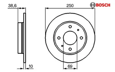 FREN DISK MITSUBISHI COLT VI, 2004-- ABS LI ARKA DF4463