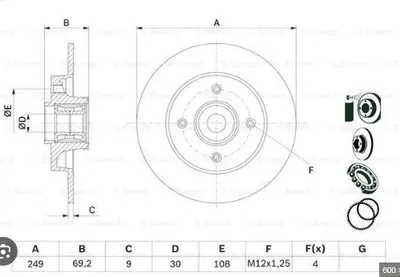 FREN DİSKİ. ARKA. 249 / 9-7 MM 0986479021