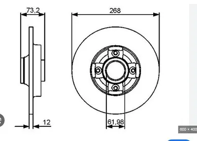 FREN DISK ARKA [4D-268MM] BERLINGO 16 08- NFR (TU5JP4B) (RULMANSIZ)