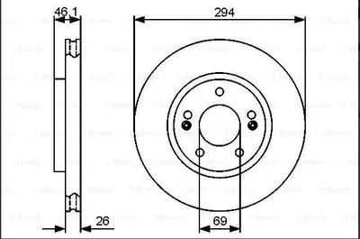 FREN DİSKİ ÖN [294 /26-24 4 MM] HAVA KANALLI HYUNDAI SANTA FE 2.0 CRDİ 4×4 01.2001 - 12.2005; SANTA FE 2.7İ 4×4 09.1999 - 12.2005; SANTA FE 2.0 CRDİ-VGT 4×4 08.2003 - 12.2005; SANTA FE 2.4İ 4×4 02.2001 - 12.2005; SANTA FE 2.4İ 12.2000 - 12.2005; SANTA FE 