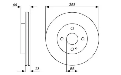 FREN DİSKİ ÖN MAZDA 2 07>17 HAVALI 258mm