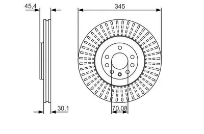 FREN DİSKİ. ÖN. 344.8 MM / 3.1-27 MM . YÜKSEK KARBON ALAŞIMLI. HAVA KANALLI