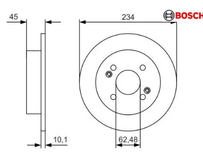 FREN DISKI ARKA HYUNDAI I10 1.0 1.2 2013-  234mm 5841107300