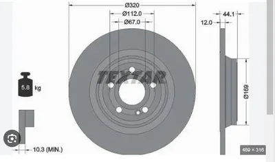 FREN DISKI ARKA MERCEDES W177 W247 C118 SPOR TIP