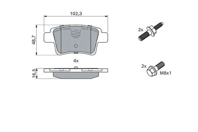 ARKA FREN BALATASI C4 PICASSO C4 GRAND PICASSO 1.6 HDI 110FAP 1.8 16V 2.0 16V 2.0 HDI 138 FAP 06>