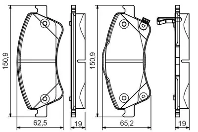FREN BALATASI ON  0986TB3086 TOYOTA AURIS AVENSIS T27 1.6 1.6 2.0 2.0D 2.2D 02.2009-  COROLLA E11 1.4 D-4D E12 1.4D 10.2006-