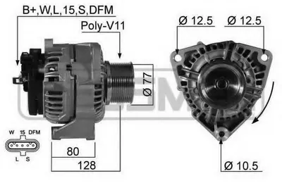 ALTERNATOR 28V 100A ISUZU TURKUAZ NPR75 NOVOLUX-CITY-ULTRA 11> EURO5