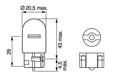 DIPSIZ AMPUL 12V 21W 93