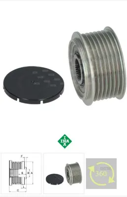 ALT RULMANLI KASNAK HYUNDAI H-1 2,5 CRDI H100 2,5 CRDI-TCI 7 KANAL 37322-4A320 F-576631