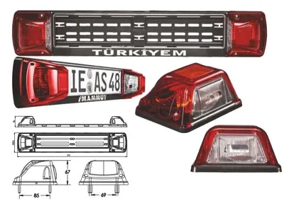 PLAKA LAMBASI LEDLI KAMYON TIR DORSE KIRMIZI BEYAZ MAXI
