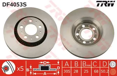 FREN DISKI ON (5D 305MM) S60 S80 V70 XC70 98-   (TEKLI)