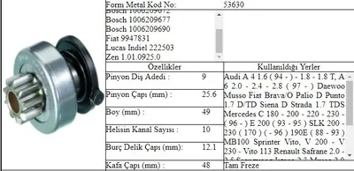 53630 MARŞ DİŞLİSİ PASSAT A4 VITO