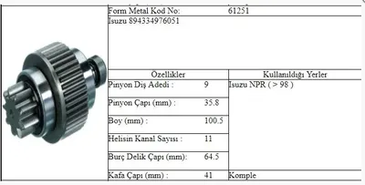 FM 61251DISLI 9D ISUZU NPR EM86-88