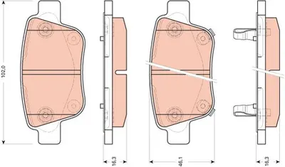 DİSK FREN BALATASI ARKA ALPHARD II 2008 >PREVIA 2000-2006-PREVIA III 2005 >