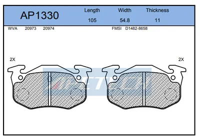 DİSK BALATA ARKA AP1330 R9 R11 R19 CLIO-II MEGANE-I P106 P206 P306
