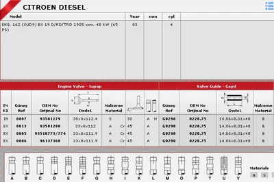 x SUBAP EMME EGZOZ C15 DIESEL 8V IN-4/EX-4