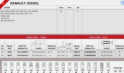 Subap Takımı Emme + Egzoz Megane 2.0 8V F3R
