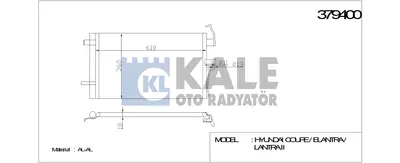 KLİMA KONDENSERİ HYUNDAI COUPE-ELANTRA-LANTRA 2 1.6 AL/AL 590x363x18