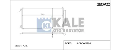 KLİMA KONDENSERİ CRV 3 AL/AL 705x364x16