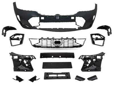 BMW 3 SERI- G20- 23/24; ÖN TAMPON (IZGARALI/BRAKETLİ/PLAKA PLASTİKLİ) (13 PARÇA) (M-TECH)