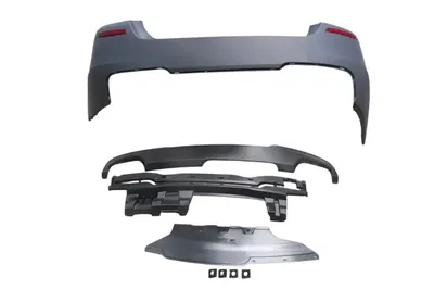 (YENİ ÜRÜN!!!)BMW 5 SERI- F10- 10/16; ARKA TAMPON ASTARLI (SEN.YUVALI/REFLEKTÖRLÜ/KARLIKLI/ŞOK EMİCİ) M550İ/LCI
