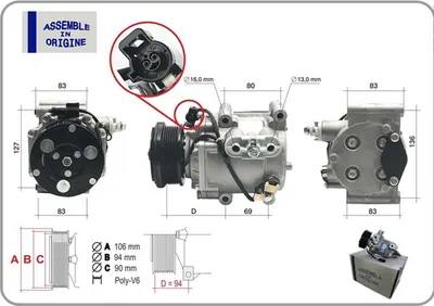 KLIMA KOMPRESÖRÜ SIFIR ÜRÜN FORD FIESTA V 02>08 FOCUS I98>04 FUSION 02>12 TRANSIT CONNECT 02>09 1 8 TDCI
