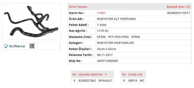 RADYATÖR HORTUMU ALT