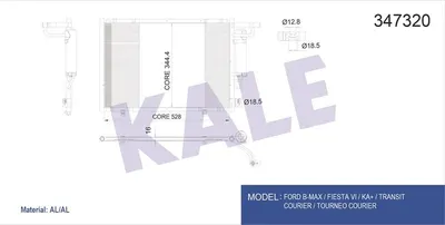 KLIMA RADYATORU (570X357X16) FORD COURIER 15TDCI 14-  KIA 12 VTI 16-
