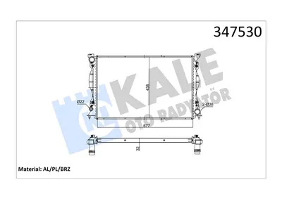 SU RADYATORU AUDI A6 2.4 2.8FSI 3.0 3.2FSI 04- (MT) [BRAZING] [677X438X32] 