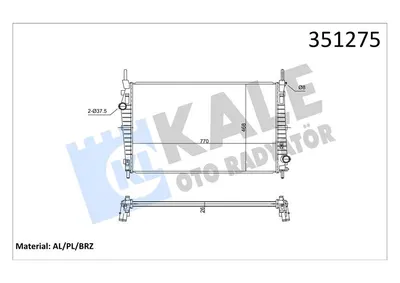 SU RADYATORU FORD TRANSIT V347 3.2TDCI 07<14 MT [BRAZING] [770X468X26]