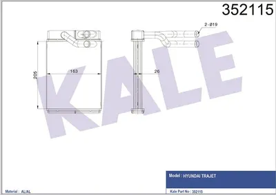 KALORİFER RADYATÖRÜ TRAJET 2.0 CRDI 2.0 16V 2.7 V6 24V 99> AL PL BRZ